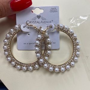Pearl Gold Hoops